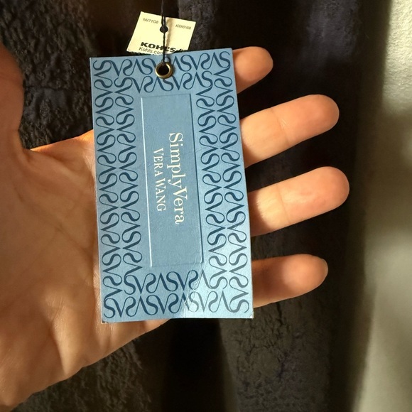 NWT Simply Vera Women's Sz M Navy/Navy Marbled Textured Long Sleeve A-Line Dress - Picture 4 of 9